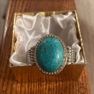 Turquoise and Silver Women's Bracelet/watch